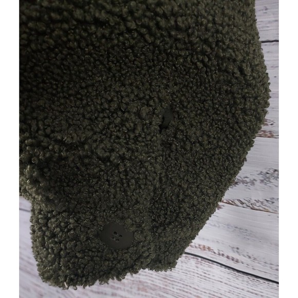 Sanctuary XL Green Fuzzy Collared Faux Fur Short Coat has Missing Button - Picture 10 of 11